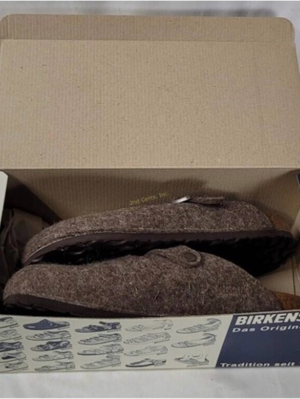 Birkenstock Brown Felt Clog Slides